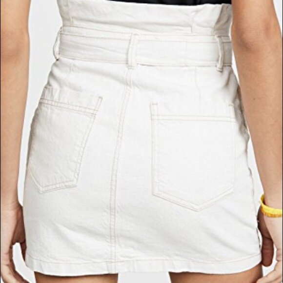NWT Free People Splendour Oatmeal Paperbag Waist Skirt Off White Size 6 Bohemian - Picture 4 of 15